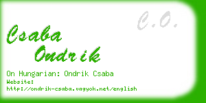 csaba ondrik business card